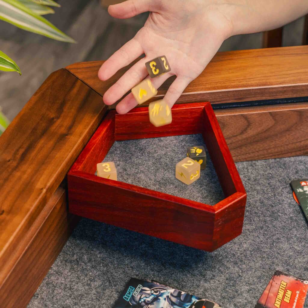 Hex Corner Dice Tray by Wyrmwood