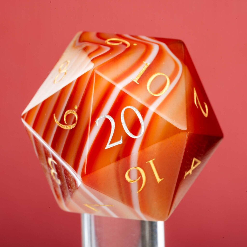 Orange Tibetan Agate Dice by Wyrmwood