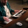 Central Drawer - MIDI keyboard on pull-out tray close-up