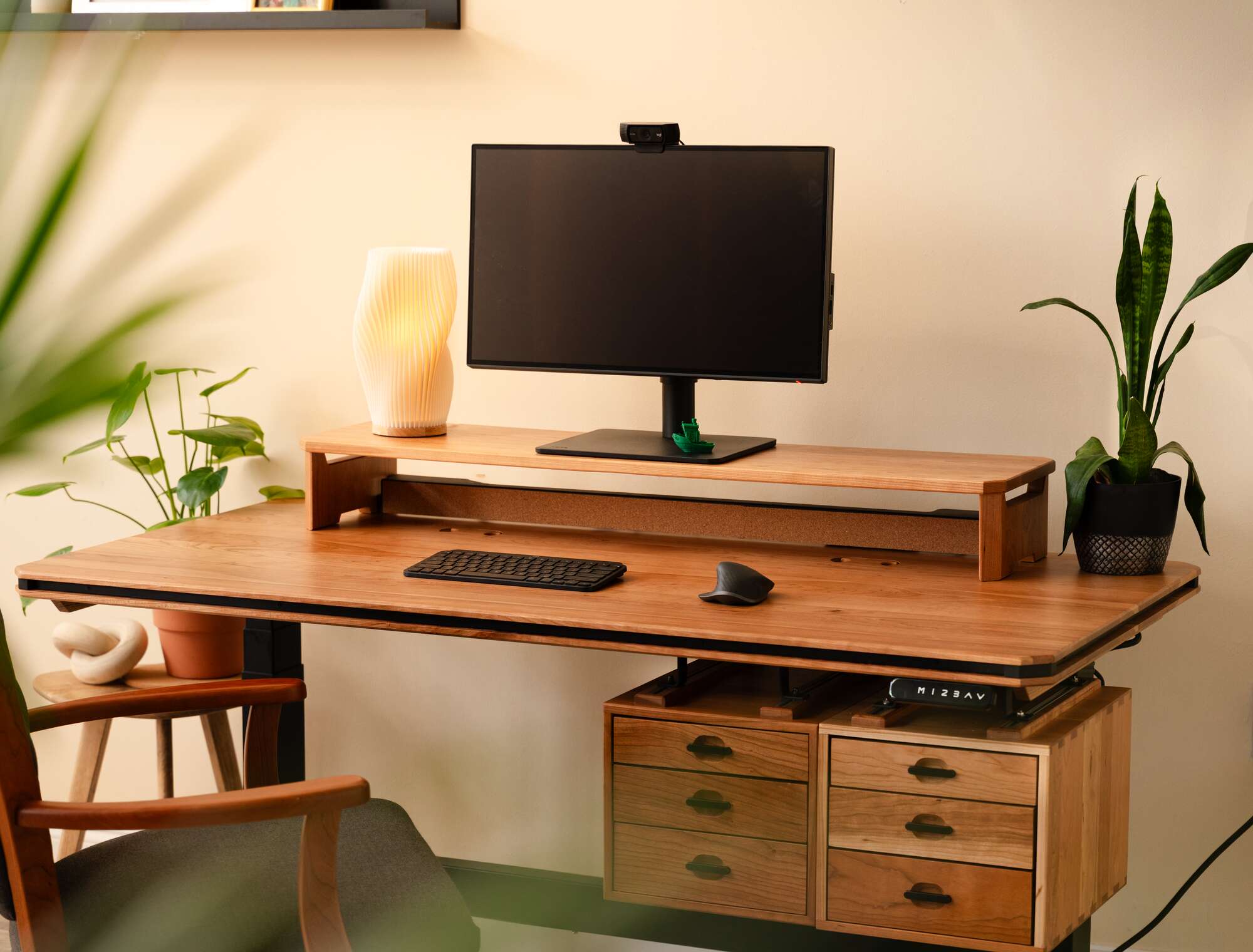 Desk Platform - monitor on platform front view