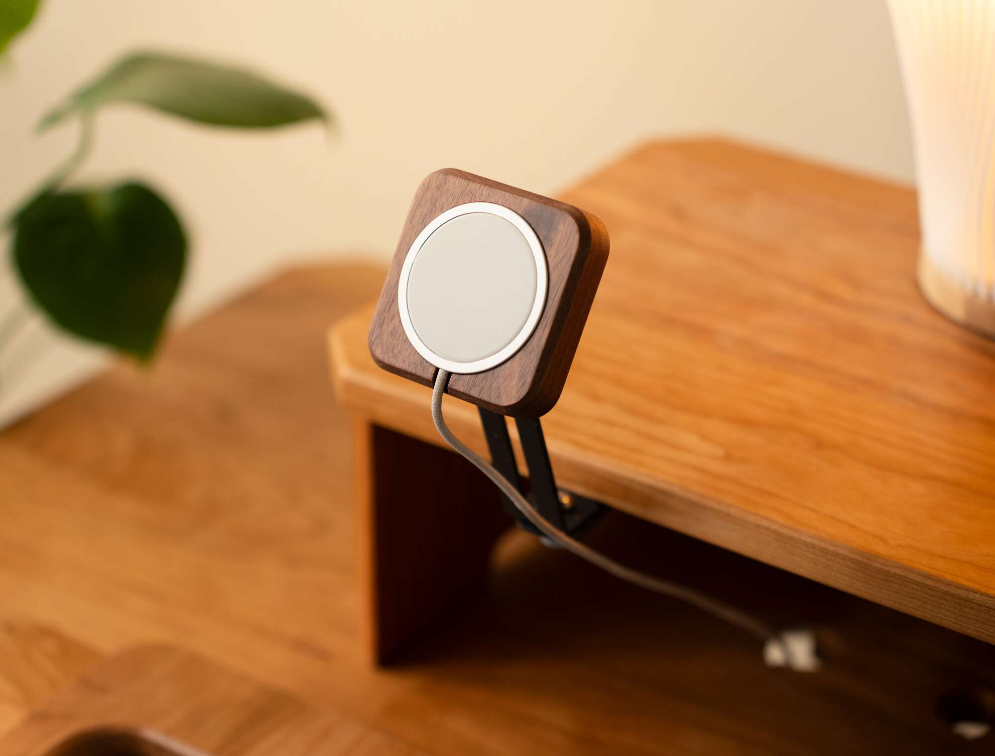 MagSafe Charger - charger on desk corner close-up