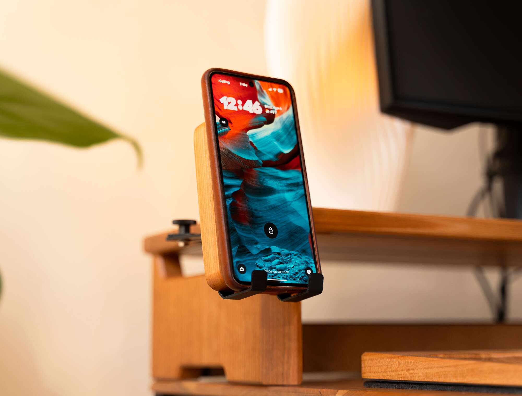 Phone Holder - phone holder wider shot on desk
