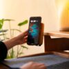 Phone Holder - phone in holder angle view